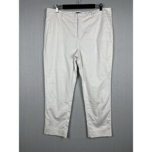 Avery White Linen Ankle Trouser Banana Republic Factory Sz 14 EUC Capsule Resort